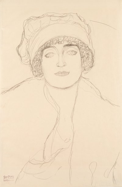 Portrét v klobouku, 1917-118 od Gustav Klimt