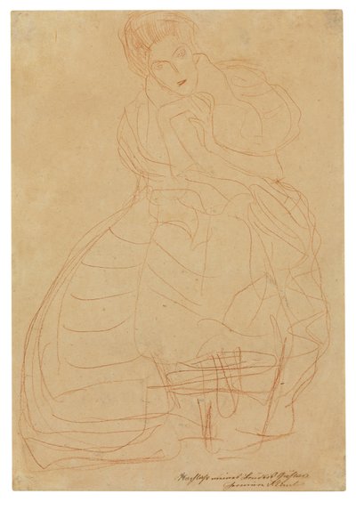 Portrét Adele Bloch-Bauerové. Kostýmní studie s rukama drženýma ve tvaru podkovy od Gustav Klimt