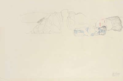 Ležící polonahý vpravo, kolem 1914-15 od Gustav Klimt