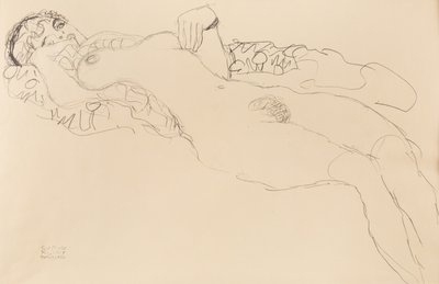 Ležící ženský akt, vlevo, 1917. od Gustav Klimt