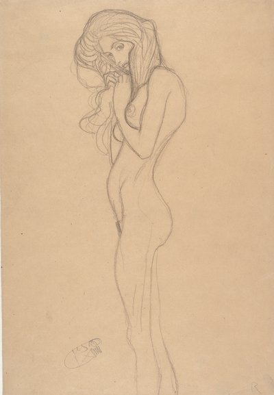 Stálá studie ženského aktu pro Beethovenův vlys, 1901. od Gustav Klimt