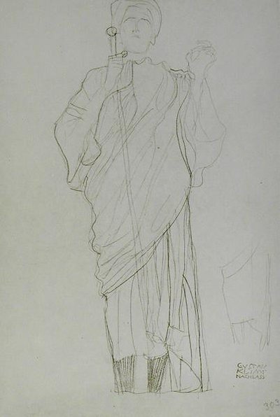 Stojící žena držící meč od Gustav Klimt