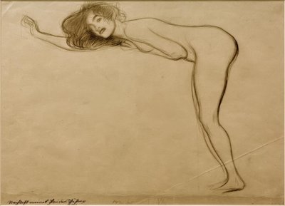 Stojící nahá dívka s tělem ohnutým doleva od Gustav Klimt