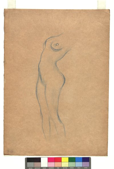 Studie zu einem stehenden weiblichen Akt nach links od Gustav Klimt