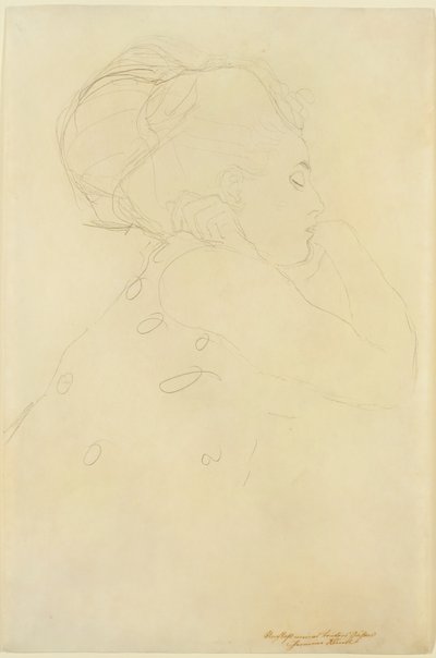 Studie k filmu "Nevěsta", asi 1917-18 (tužka na papíře) od Gustav Klimt