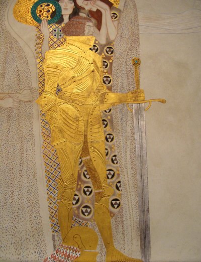 Beethovenův vlys, Detail: Rytíř v zářící zbroji od Gustav Klimt