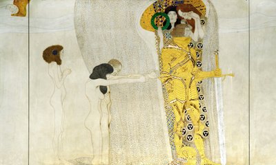 Beethovenův vlys, Detail: Rytíř v zářící zbroji, 1902 od Gustav Klimt