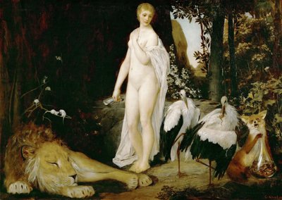 Pohádka - Klimt, Gustav (1862-1918) - 1883 - Olej na plátně - 84,5x117 - Vídeňské muzeum od Gustav Klimt