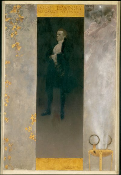 Herec Josef Lewinský jako Carlos v Goethově hře " Clavigo " od Gustav Klimt