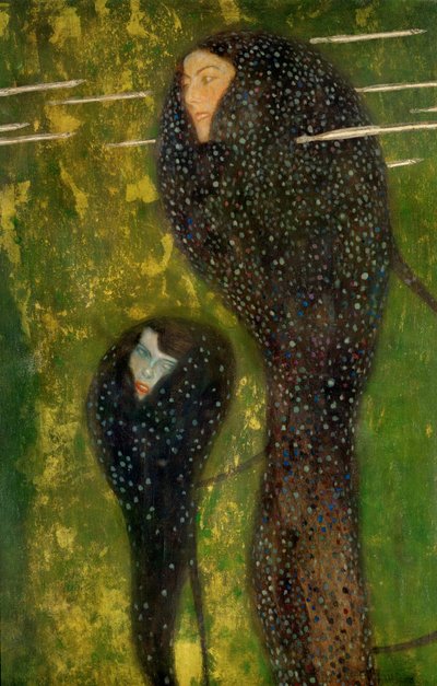 Vodní nymfy - stříbřitá rybka od Gustav Klimt