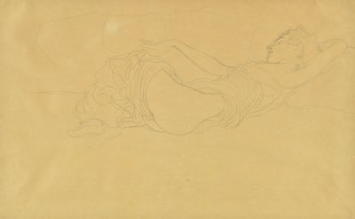Žena ležící na zádech, částečně oblečená od Gustav Klimt