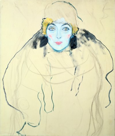 Ženská hlava Frauenkopf, 1917 od Gustav Klimt