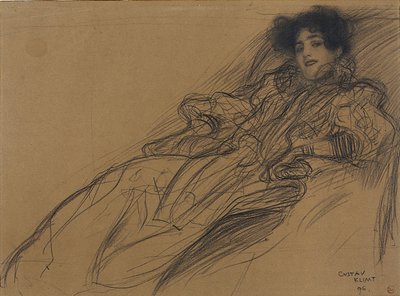 Mladá žena v křesle od Gustav Klimt