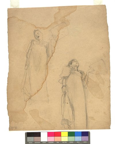 Zwei Studien zu Sängerinnen in Untersicht od Gustav Klimt