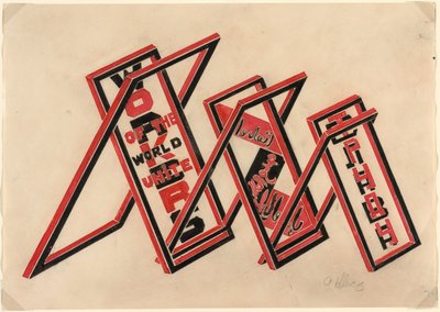 Propaganda Stand (Workers of the World Unite) od Gustav Klutsis