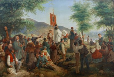 Pouť ke Svaté skále v Trevíru 1844 od Gustav Lasinsky