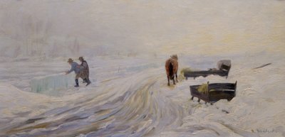 Řezání ledu na Bondivannu od Gustav Wentzel