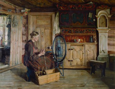 Interiér z farmy Sandbu v obci Vaga od Gustav Wentzel