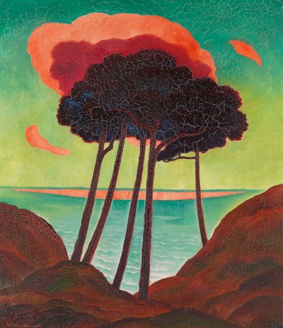 Borovice s červeným mrakem, c. 1909. od Gustav Wunderwald