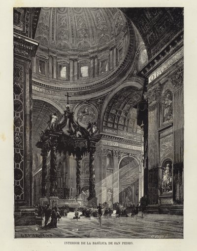 Interiér baziliky svatého Petra od Gustave Bauernfeind