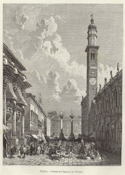 Piazza dei Signori ve Vicenze od Gustave Bauernfeind