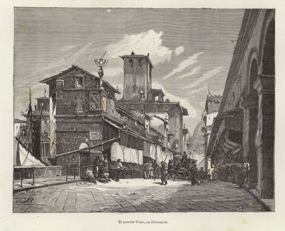 Ponte Vecchio ve Florencii od Gustave Bauernfeind