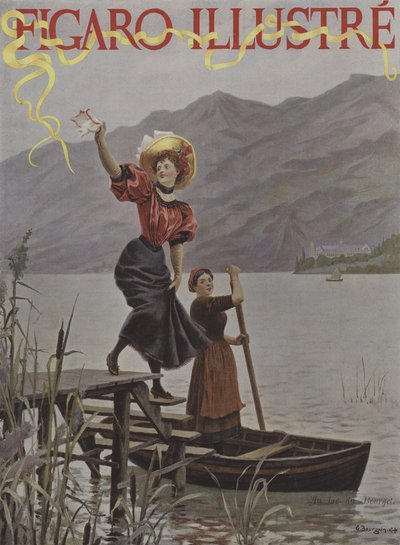 U Lac du Bourget. Obálka Le Figaro Illustre, září 1895 od Gustave Bourgain
