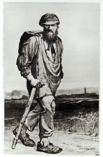 Jean Valjean, ilustrace z „Les Miserables“ od Victora Huga (1802-85) 1862 od Gustave Brion