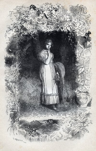 Portrét zamilované Fantine od Tholomyese - ilustrace Gustava Briona (1824-1877) pro „The Miserables - First part: Fantine“ od Victora Huga (1802-1885) 1862 od Gustave Brion
