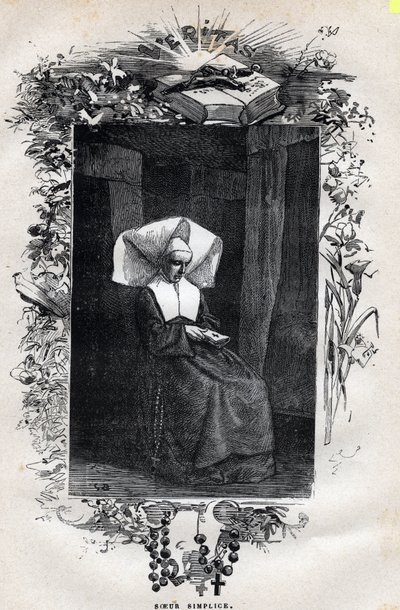 Portrét sestry Simplicové – ilustrace Gustava Briona (1824-1877) k „The Miserables – First part: Fantine“ od Victora Huga (1802-1885) 1862 od Gustave Brion