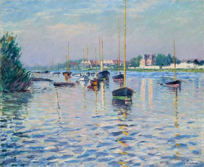 Francouzsky: Bateaux au mouillage sur la Seine à Argenteuil Lodě zakotvené na Seině v Argenteuil od Gustave Caillebotte