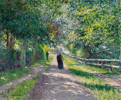 Německy: Allee der Villa des Fleurs in Trouville Alej vily Fleurs v Trouville od Gustave Caillebotte