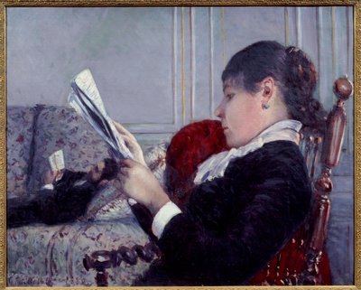 Interiér, čtenář Obraz Gustava Caillebotteho (1848-1894) 1880 Ne. 0,75x0,6 m Soukromá sbírka od Gustave Caillebotte