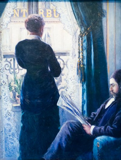 Sisustus, nainen ikkunalla, c. 1880 (öljy kankaalle) od Gustave Caillebotte