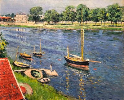 Seina v Argenteuil, kotvící lodě, 1883. od Gustave Caillebotte