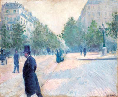 Místo Saint Augustin, Mlžné počasí, 1878 od Gustave Caillebotte