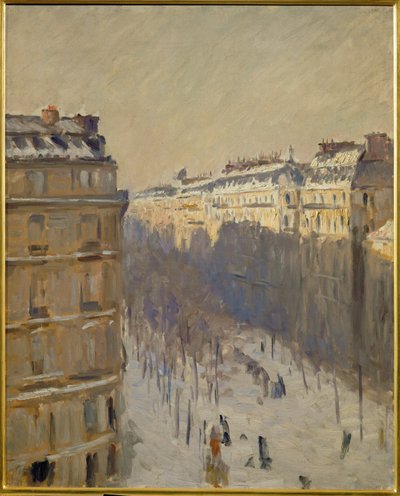 Sníh na pařížském bulváru Haussmann (olej na plátně) od Gustave Caillebotte