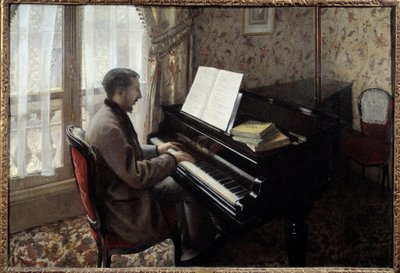 Mladý muž hraje na klavír. Obraz Gustava Caillebotteho (1848-1894) od Gustave Caillebotte