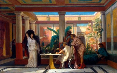 Divadelní zkouška v domě básníka starého Říma, 1855. od Gustave Clarence Rodolphe Boulanger