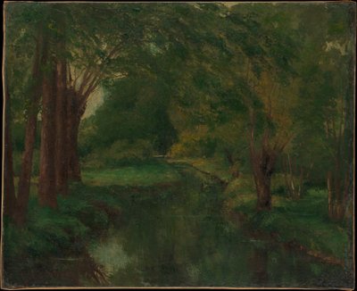 Potok na mýtině (pravděpodobně „Potok v údolí Fontcouverte; studie“) od Gustave Courbet
