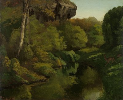 Pohled na les Fontainebleau. 1855 od Gustave Courbet