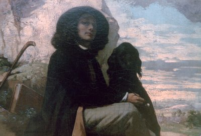 Courbet se svým černým psem, 1842 od Gustave Courbet