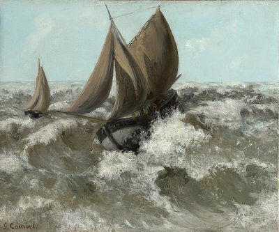 Plachetnice (mořská krajina). Kolem roku 1869 od Gustave Courbet