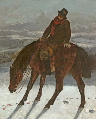 Lovec na koni, kolem roku 1864 od Gustave Courbet