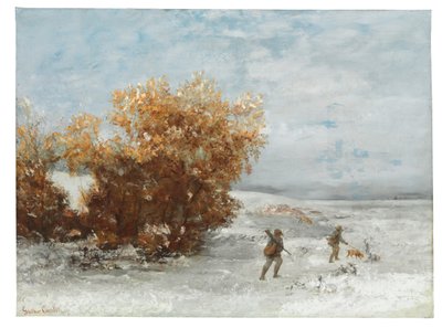 Lovci ve sněhu, 1866 od Gustave Courbet