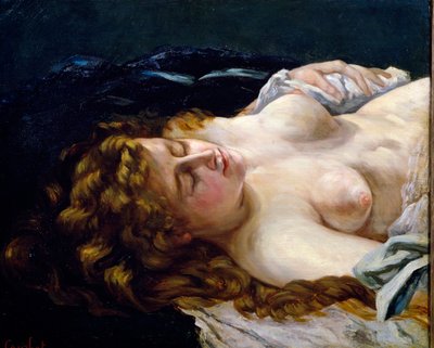 "Spící mladá zrzka", Gustave Courbet (1819-1877) od Gustave Courbet
