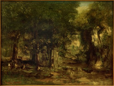 Dodávka jelenů u potoka Plaisir-Fontaine od Gustave Courbet