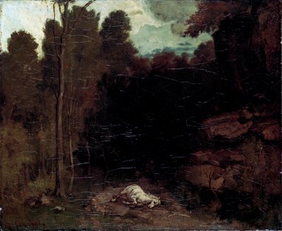 Krajina s mrtvým koněm, 50. léta 19. století. od Gustave Courbet