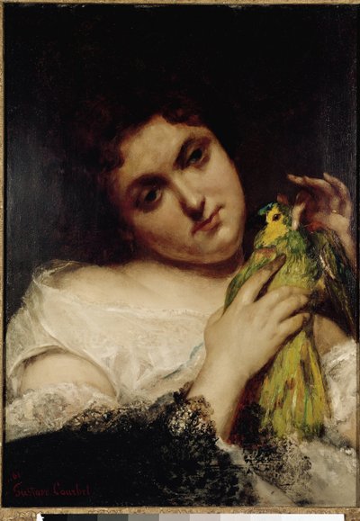 Portrét dámy s papouškem Malba Gustava Courbeta od Gustave Courbet