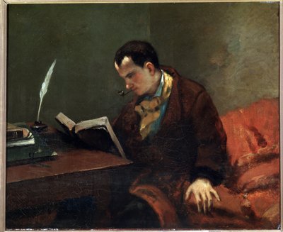 Portrét básníka Charlese Baudelaira - olej na plátně od Gustave Courbet